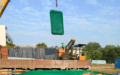 Green Fence Panels Delivered to Construction Site